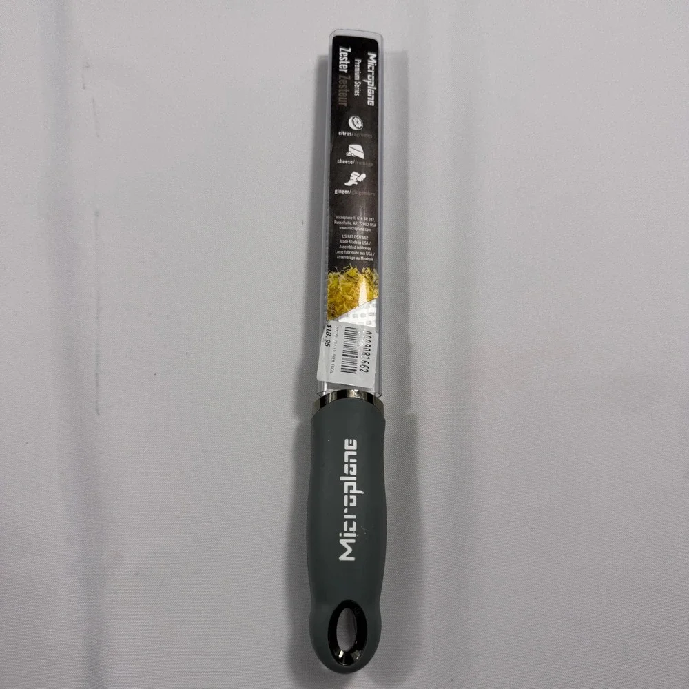 Microplane Premium Series Zester Grater Eucalyptus Gray Stainless Steel Blade